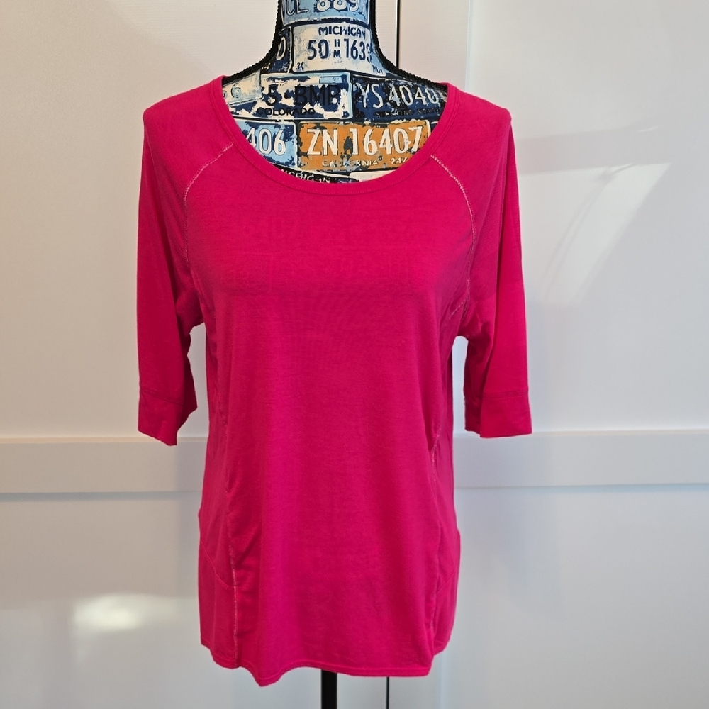 Tangerine Fuchsia Short Sleeve Women's Top